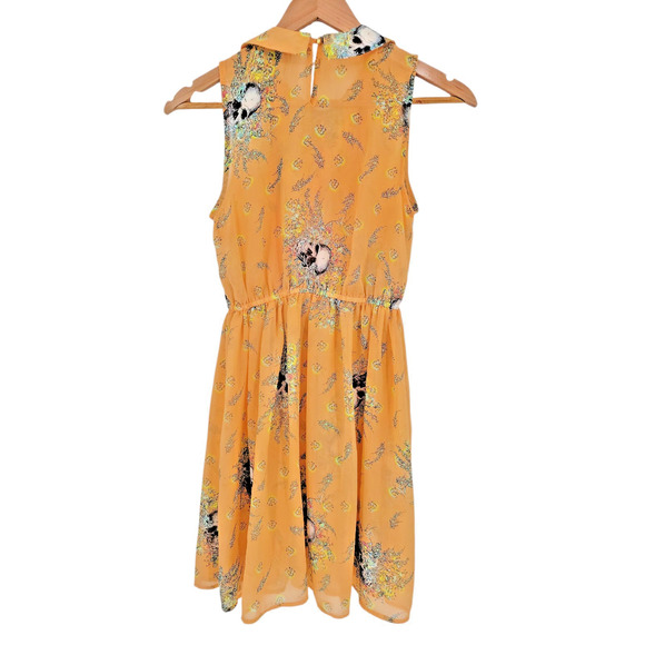Fire Los Angeles Skull Floral Dress Fiary Goth Indie Alt Twee Indie‎ Size S - Picture 2 of 11